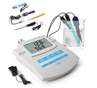 PH-mètre de laboratoire de bureau 6 en 1, moniteur numérique de qualité de l'eau avec compensation de température de 0 à 50 °C, détecteur de qualité de l'eau avec fonction d'économie de données