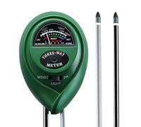 PH mètre de sol, kit de test de sol 3 en 1 pour la lumière et l’acidité du PH, kit de test de sol pour jardin, ferme, pelouse, intérieur et extérieur (pas besoin de pile)