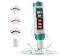 PH Mètre Testeur Sel Piscine: 5 en 1 Numérique Analyseur Eau pour Mesure PH TDS EC Salinité Température - Testeur Piscine Electronique Précision avec écran LCD rétro éclairé pour Eau Étanchéité IP67