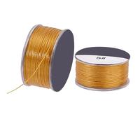 PH PandaHall 0.1mm Corde en Nylon, 92m Fil de Perle en Nylon Fil de Perles de Rocaille Bracelet Fil de Perlage Corde à Coudre pour Couture en Cuir Perles Bijoux Bracelets Fabrication de Verge d'or