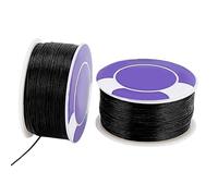 PH PandaHall 0.1mm Fil à Perles en Nylon 91.4m Cordon de Bracelets Noir Fil de Perles de Rocaille Cordon de Couture pour la Fabrication de Bijoux Colliers Boucles d'oreilles Couture 2 Rouleau
