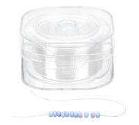 PH PandaHall 0.2mm Cordon élastique pour Bracelets, 200m Fil Plat de Perles Fil élastique de Bijoux Fil pour Perles de Rocaille Cordon élastique Fin pour Bracelets D'amitié, Colliers de Bijoux, Blanc