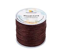 PH PandaHall 1 Rouleau Cordons de Polyester Ciré Corde de Cire Cordons Ciré Ronds CoconutBrown pour la Fabrication de Bijoux, 0.5 mm, Environ 106m