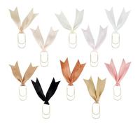 PH PandaHall 10 couleurs Trombone avec Rubans Marque Page Coloré pour Planificateur Trombones en Ruban de 5cm Pinces à Papier Marque-Pages en Métal pour École Bureau Étudiants Livre Cahier Décoration