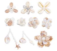 PH PandaHall 10 Styles Patchs Coquillages Océaniques Patch Brodés Coquillages Patchs à Coudre Appliqués pour Chapeaux Sacs à Dos Vêtements Jeans Vestes Casquettes Vêtements DIY