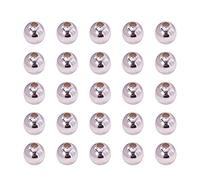 PH PandaHall 100Pcs 8mm Perles à Ecraser en Métal Rond Argent Perles d'espacement pour la Fabrication de Bijoux Collier Bracelet Boucles D'Oreilles