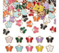 PH PandaHall 100PCS Breloques en Émail Papillon Breloques Papillons en Alliage Émaillé Breloques en Métal 10 couleur Pendentifs Animaux pour la Fabrication de Bijoux Colliers Bracelets Mariage