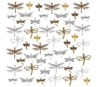 PH PandaHall 100pcs Breloques Libellule 10 Styles Tibétain Insectes Breloques Pendentifs Antique Bronze Argent Insectes Volants Animal Pendentif Connecteur Fournitures Artisanale pour Bracelet Bijoux
