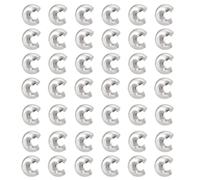 PH PandaHall 100pcs Caches Perles ecraser en Laiton Cache Perles a Ecraser pour Bijoux 3mm Argent Perle Rondes à Écraser Fermoir pour Fabrication de Bijoux Bracelet