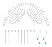 PH PandaHall 100pcs Clous Tête Ronde en Acier Inoxydable 30x0,6mm | Épingles à Bijoux, Broche à œil Ouvert pour la Fabrication Artisanale de Bijoux de Pendentif de Boucle d'oreille