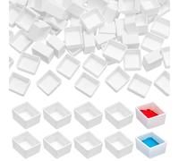PH PandaHall 100pcs Demi Godets D'Aquarelle Vides 2ml Petits Godets de Peinture Vides en Plastique pour Fournitures de Peinture Art Dessin Peinture Palette D'Aquarelle Palette de Voyage en Fer Blanc