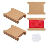 PH PandaHall 100PCS Ensemble de Rangement pour Rubans Porte Bobines en Carton Bobines de Fil Plates 8.9x6.4cm avec Clips Pliables Carte de Rangement pour Cordons et Ficelles Broderie Croix Couture