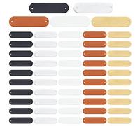 PH PandaHall 100pcs Étiquettes en Cuir PU Vierges, 5 couleurs Ovale petites étiquettes de Décoration en Relief Étiquettes de Vêtements avec 2 Trous pour Vêtements Sac Chaussures Chapeau, Marquage
