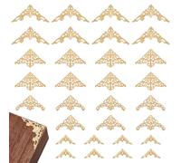 PH PandaHall 100PCS Protecteur D'Angle Doré 4 Styles Connecteur Triangle Creux Enveloppant Coin de Livre en Métal Embellissements en Filigrane pour Bijoux DIY Épingle à Cheveux Livre Album Artisanat