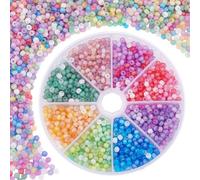 PH PandaHall 1040pcs 4mm Perles de Rocaille en Verre 80g 8 couleurs Perles de Bracelet D'Amitié 6/0 Perles de Taille Perles Pastel Perles D'Espacement pour Bijoux Bracelet de Printemps Collier