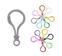 PH PandaHall 105pcs 14 Couleurs Porte-clés en Plastique Porte-Clés en Plastique Crochets de Mousqueton Crochet Pour Porte-Clés 51x25mm Fermoirs à Clé Mousquetons pour Porte-clés, 6mm Trou
