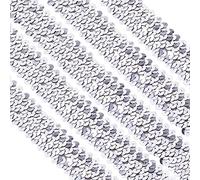 PH PandaHall 10m Paillette Garniture Elastique Ruban de Paillettes Garniture Elastique Stretch à Paillettes Sequins en Plastique pour Ornement Sac Vêtements Bandeaux à Cheveux, Argent, 25x1.5mm
