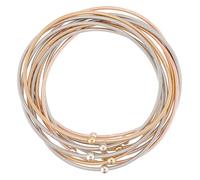 PH PandaHall 10Pcs 3 couleurs Bracelet de Corde de Guitare Bracelets Extensibles Empilables Multi-Brins en Acier Inoxydable Réglables Style Boho pour Amateurs de Musique Bijoux Cadeaux