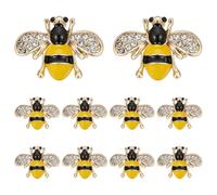 PH PandaHall 10pcs Broche Abeille 17x23mm Broches Émaillée Strass en Forme D'Abeille Badge en Cristal Broche Animal Exquise pour Femme Accessoire de Costume Chemise Col Sac à Dos Vêtements Fête Cadeau