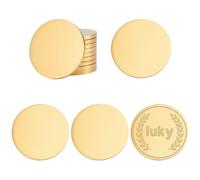 PH PandaHall 10pcs disques en Acier Inoxydable 304, 40mm Étiquettes Rondes en Métal Vierges Or 3mm Étiquette Vierge en Métal Ronde et Plate pour L'Artisanat le Ponçage et la Gravure