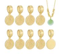 PH PandaHall 10pcs Pendentifs à Coller Plaqués Or 18k Anneaux de Suspension Plats en Laiton de 16x8mm Anneaux Ronds pour Pendentifs pour la Création de Bijoux et D'Objets Artisanaux