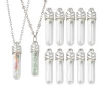 PH PandaHall 12 ensemble Pendentifs en Verre avec Bouchon à Vis, Pendentif Suspendu Bouteilles de Vœux Breloque de Bouteille en Verre Creux avec Bouchons en Argent pour Boucles D'Oreilles Pendentifs