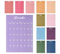 PH PandaHall 12 Pack 42x30cm 2025~2026 Calendrier Mural Planificateur Vierge Grand Calendrier Papier pour Bureau Maison Salle de Classe Retour à L'École Décoration Mur de Noël