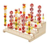 PH PandaHall 120 Trous Presentoir Aperitif Buffet Support Buffet Support à Brochettes 4 Niveaux Présentoir en bois pour fête Lollipop Brochettes, buffet, brochettes apéro, Desserts Fruits