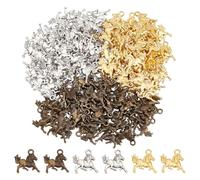 PH PandaHall 120pcs 3 Couleurs Cheval Charms Pendentifs Tibétain Cheval de Course Alliage Pendentifs Équestres Équitation Perles Charmes Artisanat pour Boucles D'Oreilles Fabrication de Bijoux