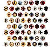 PH PandaHall 120pcs Cabochons Yeux de Dragon en Verre Œil Maléfique Cabochons à Dos Plat Œil Réaliste Yeux de Serpent pour Monstres Animaux Argile Sculptures Halloween Bricolage Bijoux, 25mm
