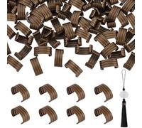 PH PandaHall 120pcs Clips pour Corde en Cuir Cuir Corde Clip Embout Cordon Tubes à Sertir Cylindriques, Embouts Pliables Attaches pour Fabrication de Bijoux Pompons, Bronze Antique, 13x8.5mm
