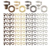 PH PandaHall 120pcs Crochets pour Lacets de Bottes, 4 Couleurs Crochets pour Lacets Crochet de Botte en Laiton Boucles à œillets Anneau Oeillet Boucle Boucles de Lacet avec rondelle