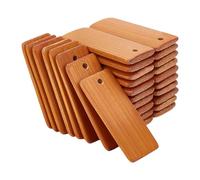 PH PandaHall 120pcs Étiquettes en Bois pour Porte-Clés, Porte-Clés Vierges Rectangle Gravure Vierges en Bois Naturel Porte-Clés Étiquette pour Porte-Clés Bouteille de Vin Sculpture Cadeau 44.5x19.5mm