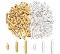 PH PandaHall 120pcs fermoirs à Extrémité Coulissante, 6 Style de Tubes de Perles Embouts Coulissants Barre D'Extrémité de Tube de Bijoux pour Collier Multi-Brins Résultats de Fabrication de Bracelets