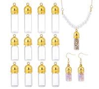 PH PandaHall 12pcs 3 tailles Pendentifs pour Flacons en Verre 30~42mm Pendentifs à Visser pour Bouteilles de Souhaits en Verre pour Boucles D'Oreilles Pendentif Loisirs Créatifs