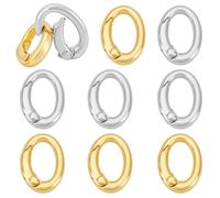 PH PandaHall 12pcs Fermoirs à Bijoux Ovales Anneau à Ressort Plaqué Or 18 carat/Platine Connecteur Ovale Mousqueton Fermoirs à Pression Colliers Bracelets Rehausseur pour Bijoux Artisanaux