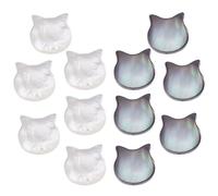 PH PandaHall 12pcs Perles de Coquille de Tête de Chat, 10 mm Perles de Coquillage D'Animal Perles de Coquillage Naturelles Perles D'Espacement en Vrac pour Boucles D'Oreilles, Bracelets, Colliers