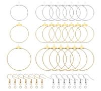 PH PandaHall 130pcs Kit Boucles D'oreilles Creation Attache Boucle D'oreille avec Crochets de Boucle d'oreille et Anneaux de Saut pour Bijoux de Boucle d'oreille Fête des Mères (Platine et Or)