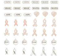 PH PandaHall 140pcs 14 styles Charmes sur le cancer du sein Pendentifs en ruban en alliage Charmes de ruban d’émail Pendentif ruban Hope pour artisanat, collier, bracelet, Fabrication de bijoux