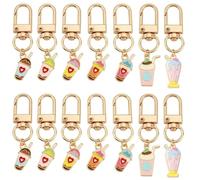 PH PandaHall 14pcs Charmes Sac à Main Charmes Porte-Clés, Porte Clés de Tasse en Alliage Émaillé 7 styles Tasse à Café Décoration Esthétique pour Sac à Main Téléphone Portable, 50~54mm