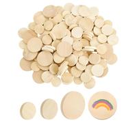PH PandaHall 150pcs 3 Tailles Monnaie Ronde en Bois 2.5/3/3.8cm Pièces de Bois Rondes Non Finies Petits Disques en Bois pour Bricolage Artisanat Fabrication de Bijoux