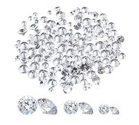 PH PandaHall 150pcs 4/6/8mm Breloques en Zircone Cubique, Facettes, Diamants en Verre Clair pour la Fabrication de Bijoux, Trou: 0.7~1mm