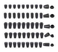 PH PandaHall 150pcs 5 tailles Bouchon de verrouillage de cordon, Butée de fin de cloche Extrémité de cordon en plastique à cône noir Casquette amovible en cordon de nylon pour lanière Vêtements