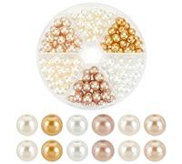 PH PandaHall 150pcs 8mm Perles de verre 6 perles artisanales de couleur métallique Perles rondes pour la décoration de la maison de fête de mariage Fabrication de bijoux DIY