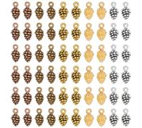 PH PandaHall 150pcs Breloques en Forme de Pomme de Pin 5 couleurs Petite Breloque en Forme de Pomme de Pin Breloques de Style Tibétain de 13x7mm pour la Fabrication de Bijoux et D'Artisanat