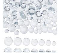 PH PandaHall 150pcs Cabochons en Verre Transparent 7 Tailles Cabochons en dôme de Verre pour Collier, Bracelets, Bijoux, Pendentifs Camée, 8/10/12/14/16/18/20mm