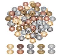 PH PandaHall 150pcs Capuchons de Perles Rondes 5 couleurs Embouts de Perles en Alliage 13mm Perles Minuscules de Style Tibétain Perles D'Espacement en Vrac pour la Fabrication de Bijoux
