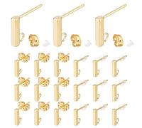 PH PandaHall 150pcs Trousse de boucles d'oreilles, 25 paires Broche de boucle d'oreille rectangulaire en acier inoxydable avec boucle 100pcs accessoires de boucle d'oreille