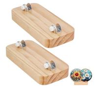 PH PandaHall 15cm Présentoir en Bois pour Pièce de Vitrail Support de Plaque Décorative en Verre Fusionné Rustique pour Carreaux de Céramique Assiettes Photos Objets de Collection Bureau à Domicile