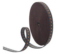 PH PandaHall 15m Garniture Jacquard Losange Noir Bleu, 12mm Sangle de Broderie Vintage Ruban de Couture Ethnique Ruban Tissé en Losange Bohème pour la Couture D'Accessoires de Vêtements, Décoration